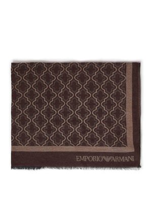 EMPORIO ARMANI: scarves - Logo Stole In A Viscose Blend