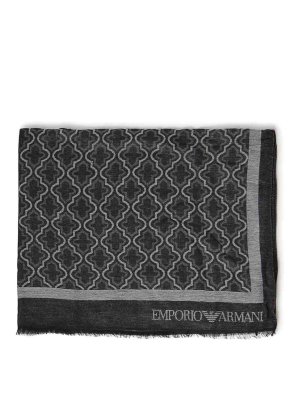 EMPORIO ARMANI: scarves - Logo Stole In A Viscose Blend