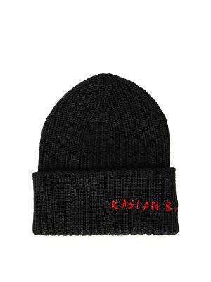 RUSLAN BAGINSKIY: ニットキャップ - ビーニー帽 - 黒