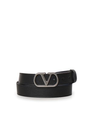 VALENTINO GARAVANI: belts - Vlogo Signature Reversible Leather Belt