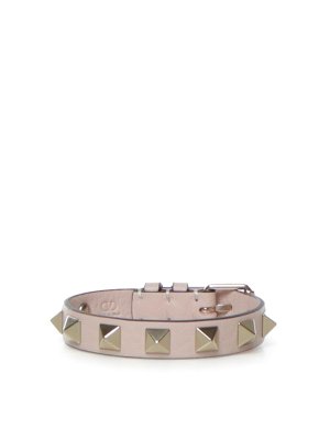 VALENTINO GARAVANI: Bracciali e Braccialetti - Bracciale in pelle Rockstud