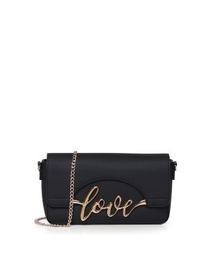 LOVE MOSCHINO: shoulder bags - Shoulder Bag With Flap And Logo Writing