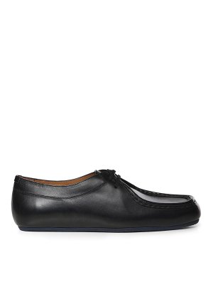 JIL SANDER: lace-ups shoes - Hooded Leather Lace-Up Shoes