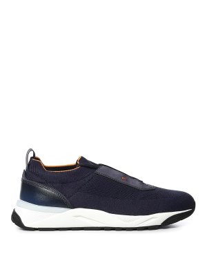 SANTONI: sneakers - Sneaker in tessuto elasticizzato