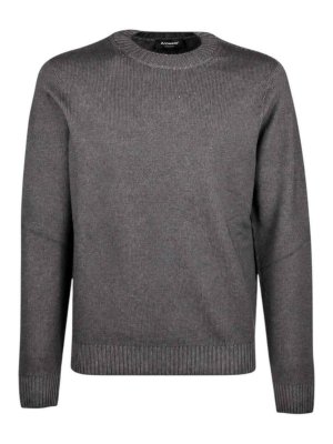 AROVESCIO: crew necks - Grey Darkness Merino Crew-Neck Jumper