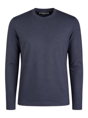 CIRCOLO 1901: t-shirts - Blue Long-Sleeve Cotton T-Shirt