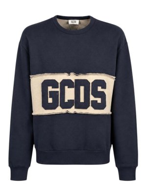 GCDS: Sweatshirts & Sweaters - Blue Band Logo Sweatshirt