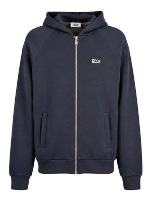 GCDS: Sweatshirts & Sweaters - Blue Band Logo Hoodie