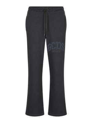 GCDS: tracksuit bottoms - Grey Logo Lounge Joggers