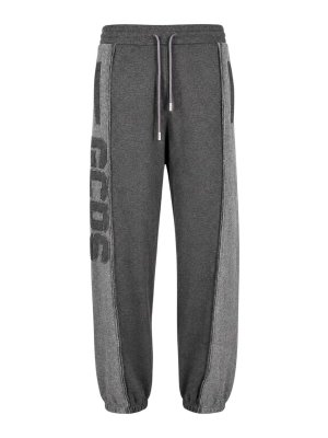 GCDS: tracksuit bottoms - Grey Band Logo Joggers
