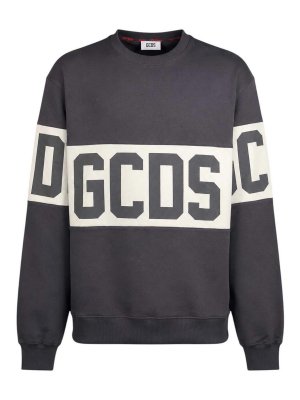 GCDS: Sweatshirts & Sweaters - Grey Band Logo Sweatshirt