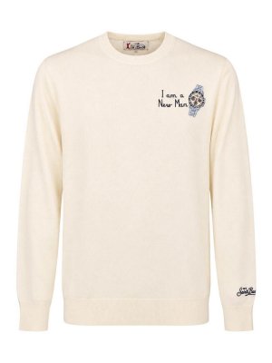MC2 SAINT BARTH: Strickpullover mit Rundhalsausschnitt - Rundhalspullover - Weiß