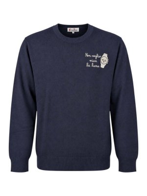 MC2 SAINT BARTH: crew necks - Blue Heron Embroidered Jumper