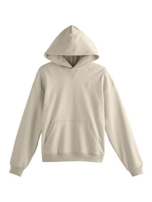 NEW BALANCE: Felpe e maglie - Felpa con cappuccio beige in spugna sportiva