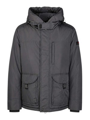 PEUTEREY: casual jackets - Blue Iridescent Nylon Jacket