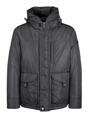 PEUTEREY: casual jackets - Black Iridescent Nylon Jacket