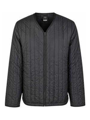 RAINS: casual jackets - Black Quilted Banja Liner Jacket