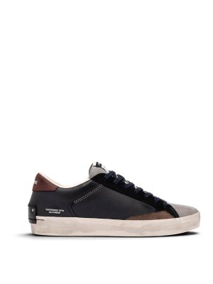 CRIME LONDON: trainers - Blue Distressed Blue Night Sneakers