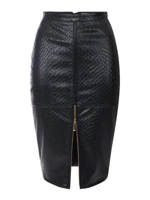 ELISABETTA FRANCHI: レザースカート - レザースカート - 黒
