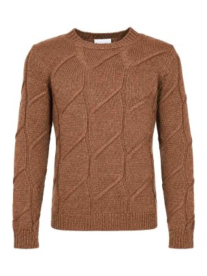 ALPHA STUDIO: crew necks - Aran Crew Neck Sweater