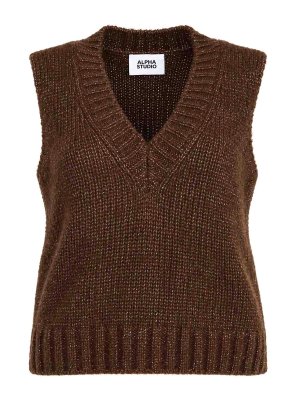 ALPHA STUDIO: Gilets - Gilet - Marron