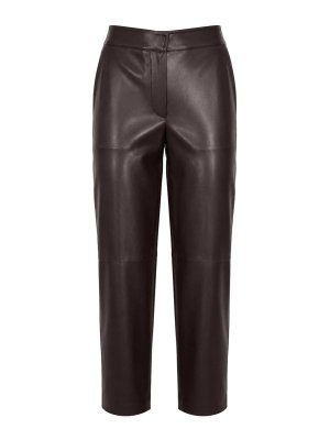 ALPHA STUDIO: leather trousers - Straight Trousers