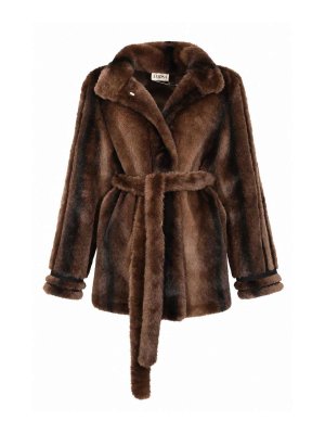 AMOSA: Fourrure - Manteau En Fourrure - Marron Clair