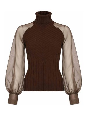 D.EXTERIOR: Col roulé & Col polo - Pull Col Roulé - Marron Foncé