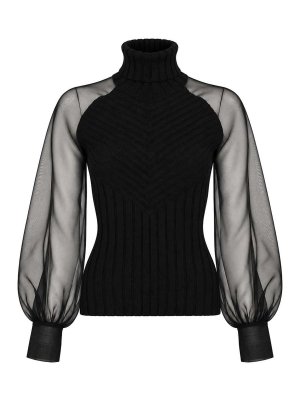 D.EXTERIOR: Col roulé & Col polo - Pull Col Roulé - Noir