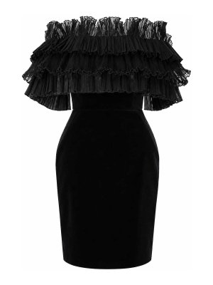 ELISABETTA FRANCHI: Robe longueur genou - Robe Au Genou - Noir
