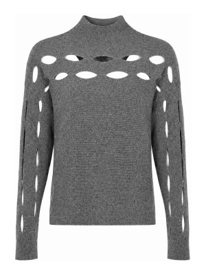 LIVIANA CONTI: Strickpullover mit Rundhalsausschnitt - Rundhalspullover - Grau