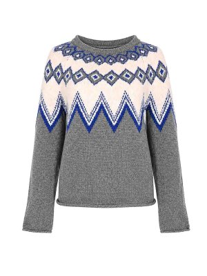 LIVIANA CONTI: Strickpullover mit Rundhalsausschnitt - Rundhalspullover - Bunt