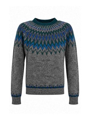 ROBERTO COLLINA: Strickpullover mit Rundhalsausschnitt - Rundhalspullover - Grau