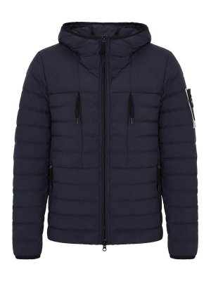 STONE ISLAND: ダウン・ハイテクジャケット - ダウンジャケット - ダークブルー