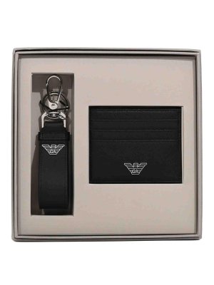 EMPORIO ARMANI: wallets & purses - Card Holder and Keychain Gift Set