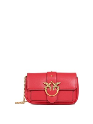 Pinko: borse a tracolla - Borsa Poket Love One Simply Rosso Rio Gold