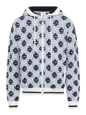 CASABLANCA: Sweatshirts & Sweaters - Monogram Zip Hp Hoodie