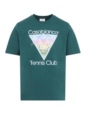 CASABLANCA: t-shirts - Tennis Club Icon Printed Classic T-Shirt