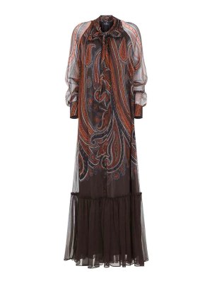 ETRO: Vestidos de noche - Vestido De Noche - Marrón Oscuro