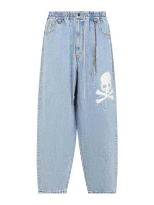 MASTERMIND JAPAN: straight leg jeans - Wide Easy Denim Pants
