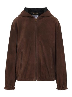 MOSCHINO: Chaquetas de cuero - Chaqueta De Cuero - Marrón