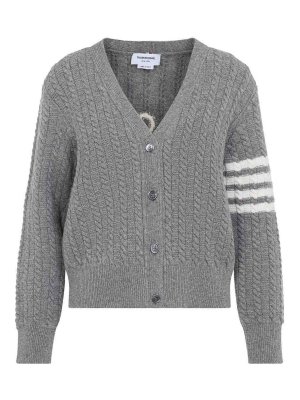 THOM BROWNE: Cardigans - Cardigan - Grau