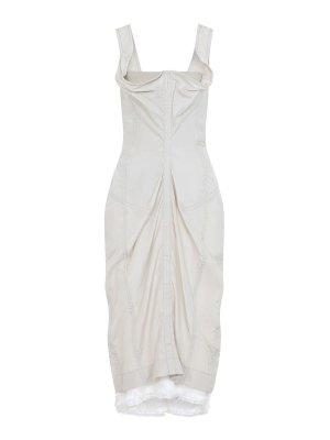 BOTTEGA VENETA: Vestidos media pierna - Vestido Midi - Gris Claro