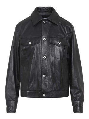 BOTTEGA VENETA: レザージャケット - レザージャケット - 黒