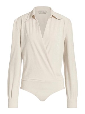 ALBERTA FERRETTI: Strickpullover mit V-Ausschnitt - V-Pullover - Creme