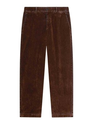 BALLANTYNE: casual trousers - Brown Wide-Leg Velvet Trousers