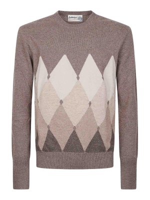 BALLANTYNE: Strickpullover mit Rundhalsausschnitt - Rundhalspullover - Beige