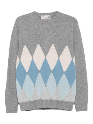 BALLANTYNE: Strickpullover mit Rundhalsausschnitt - Rundhalspullover - Grau