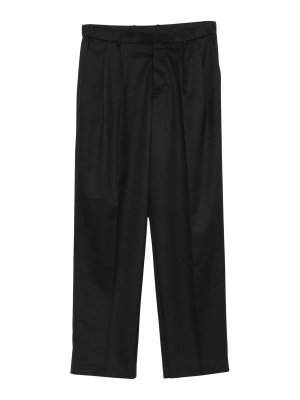 CALVIN KLEIN: pantaloni casual - Pantaloni neri a pieghe a gamba larga