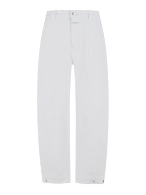 CLOSED: straight leg jeans - Ivory Cropped Barrel-Leg Jeans